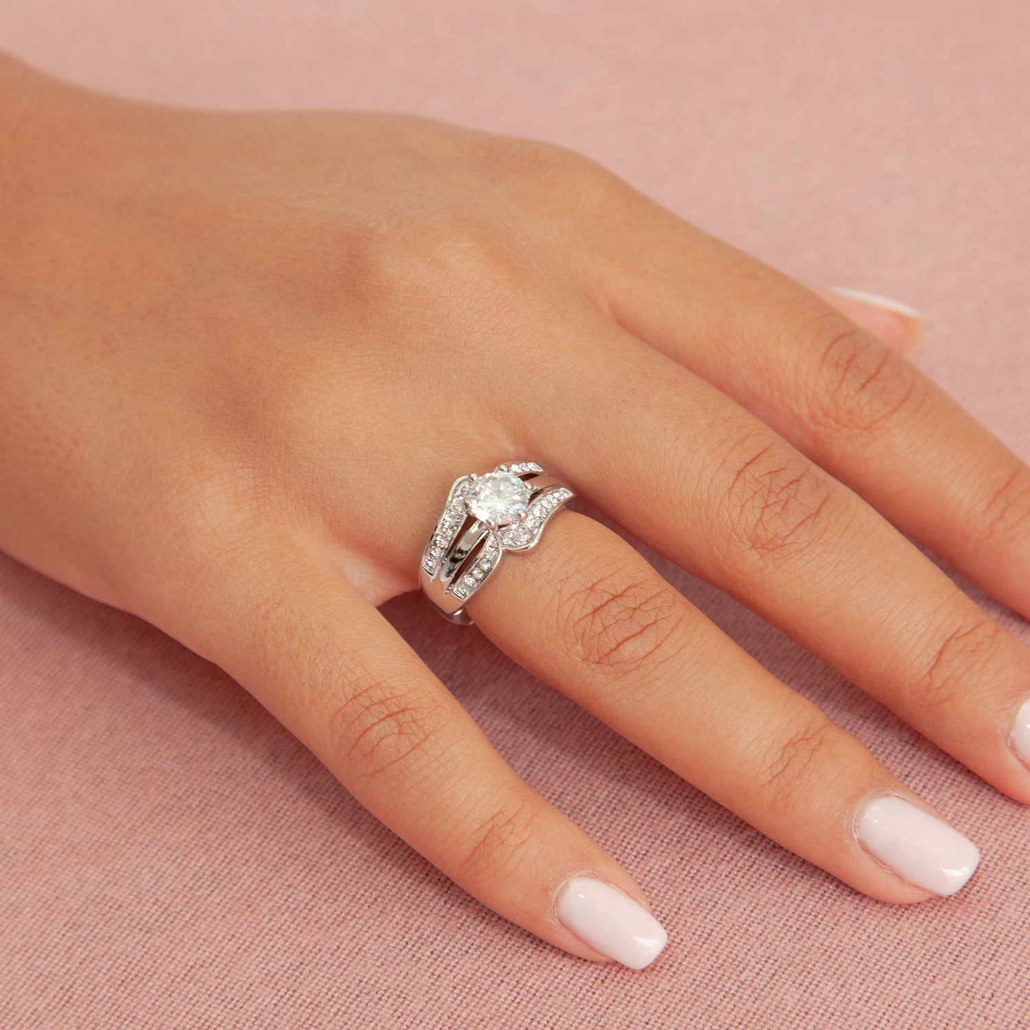 CZ Diamond Stretch Ring | Silver